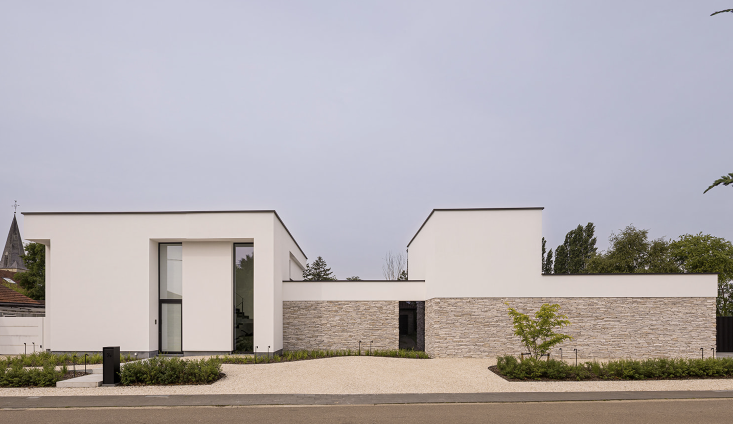 Uniek voorgevel architect tuinontwerp crepi steen gevel - SFAR Interieur & Architecten