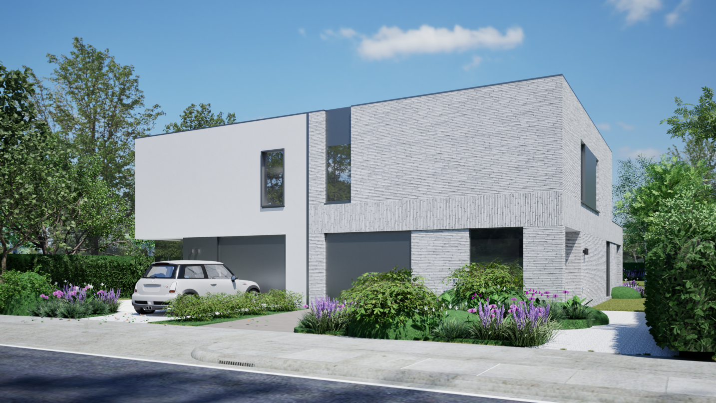 Residentieel project met dubbele woningstructuur en evenwichtige compositie – SFAR interieur & architecten Hasselt