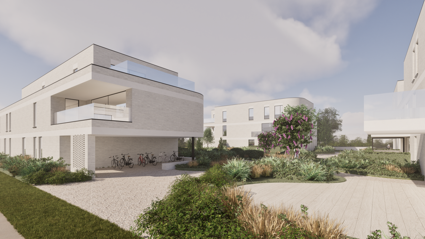 Modern appartementsgebouw met gelaagde volumewerking en grote raampartijen – SFAR interieur & architecten Limburg