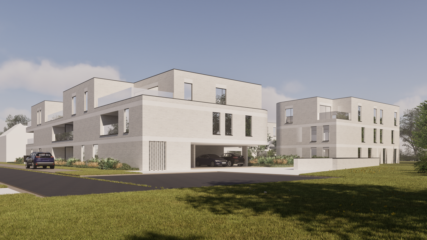 Modern appartementsgebouw met gelaagde volumewerking en grote raampartijen – SFAR interieur & architecten Limburg