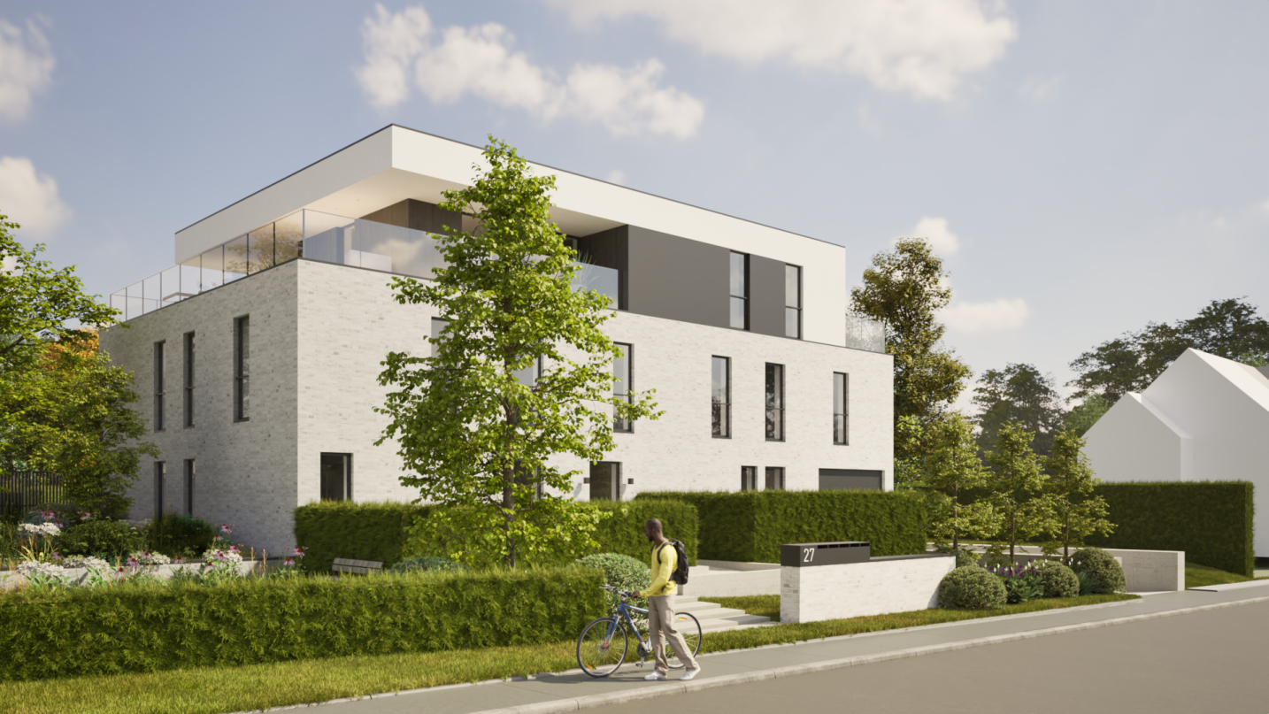 Hoekontwikkeling met dynamische volumewerking en stedelijke identiteit – SFAR interieur & architecten Limburg