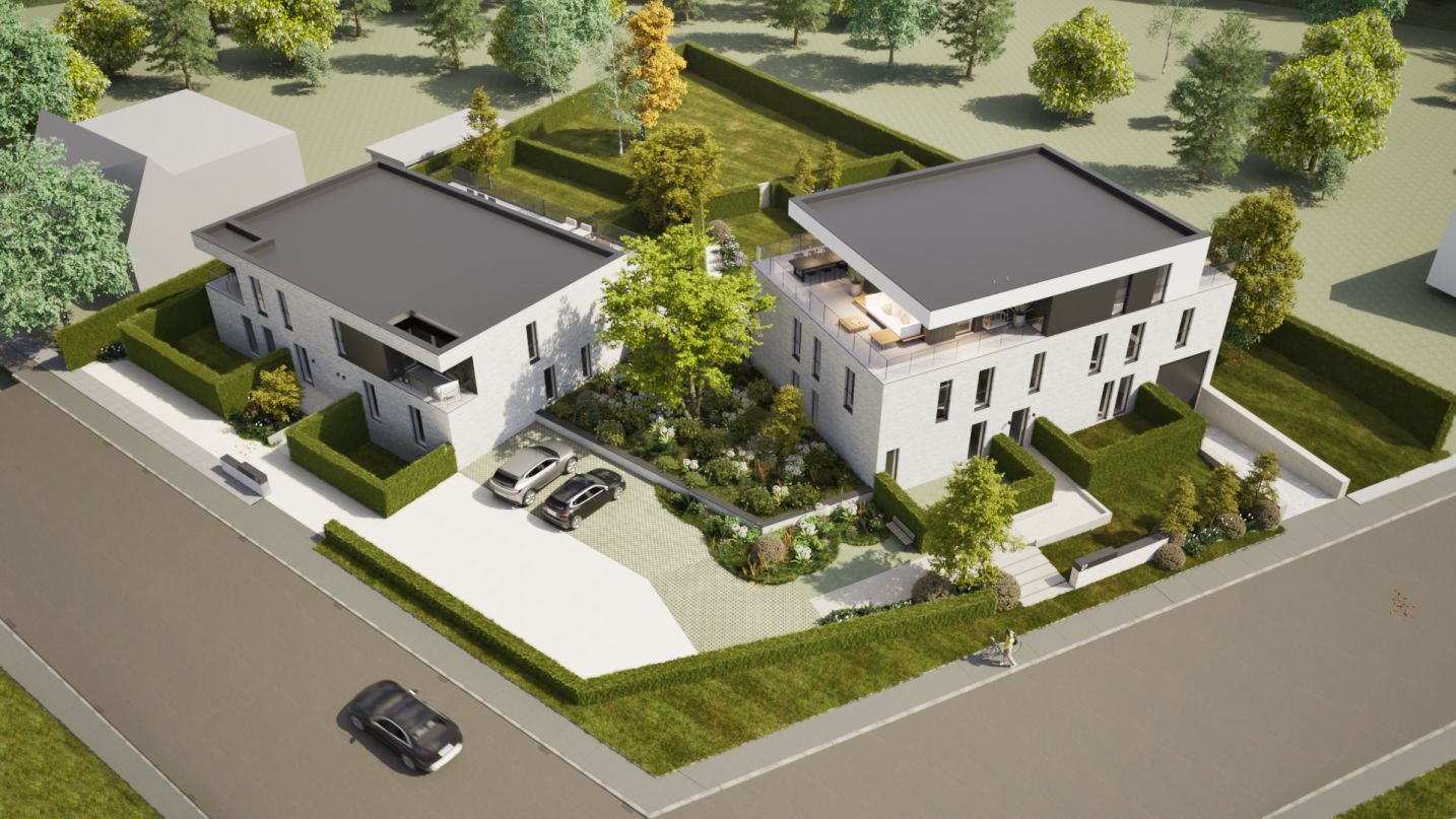 Architecturale volumes met verfijnde gevelcompositie en grote raampartijen – SFAR interieur & architecten Limburg