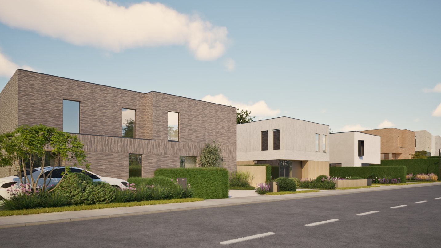 Hedendaagse wooncluster met uniforme en verfijnde architecturale uitstraling – SFAR interieur & architecten Limburg