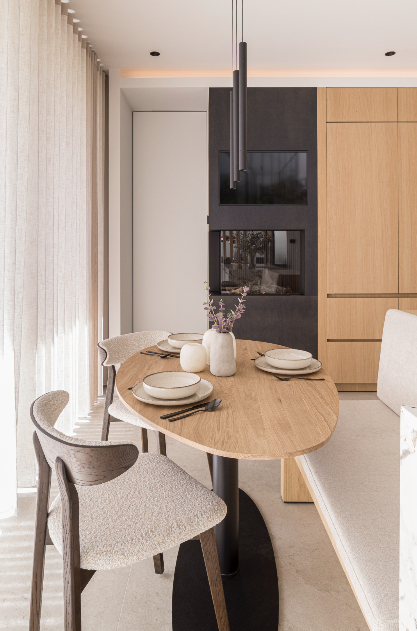 ontbijthoek modern tv gevoel sfeer cosy architectuur interieur open - SFAR architecten