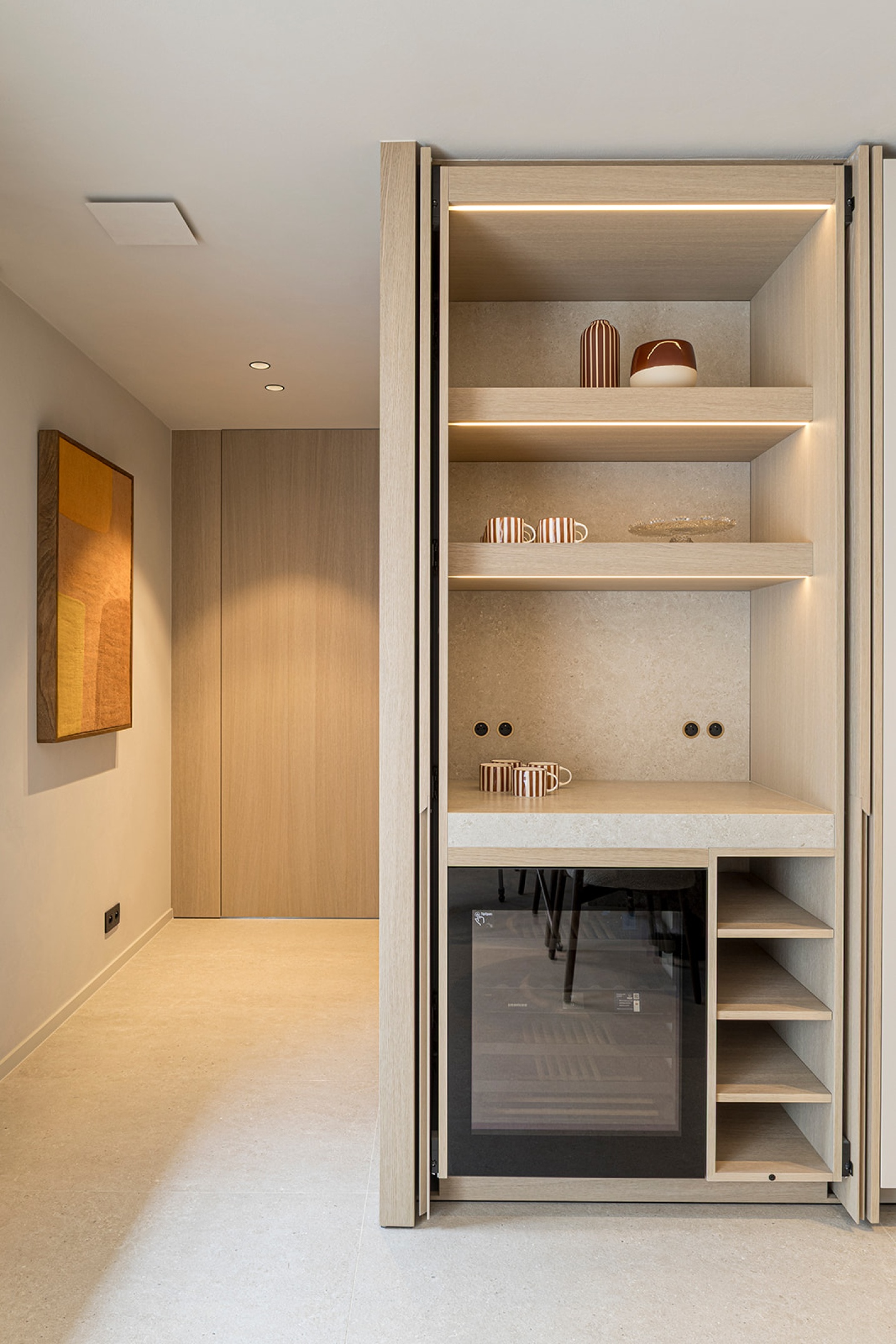 maatmeubel bar luxe wijnkast details architect ontwerp SFAR Hasselt