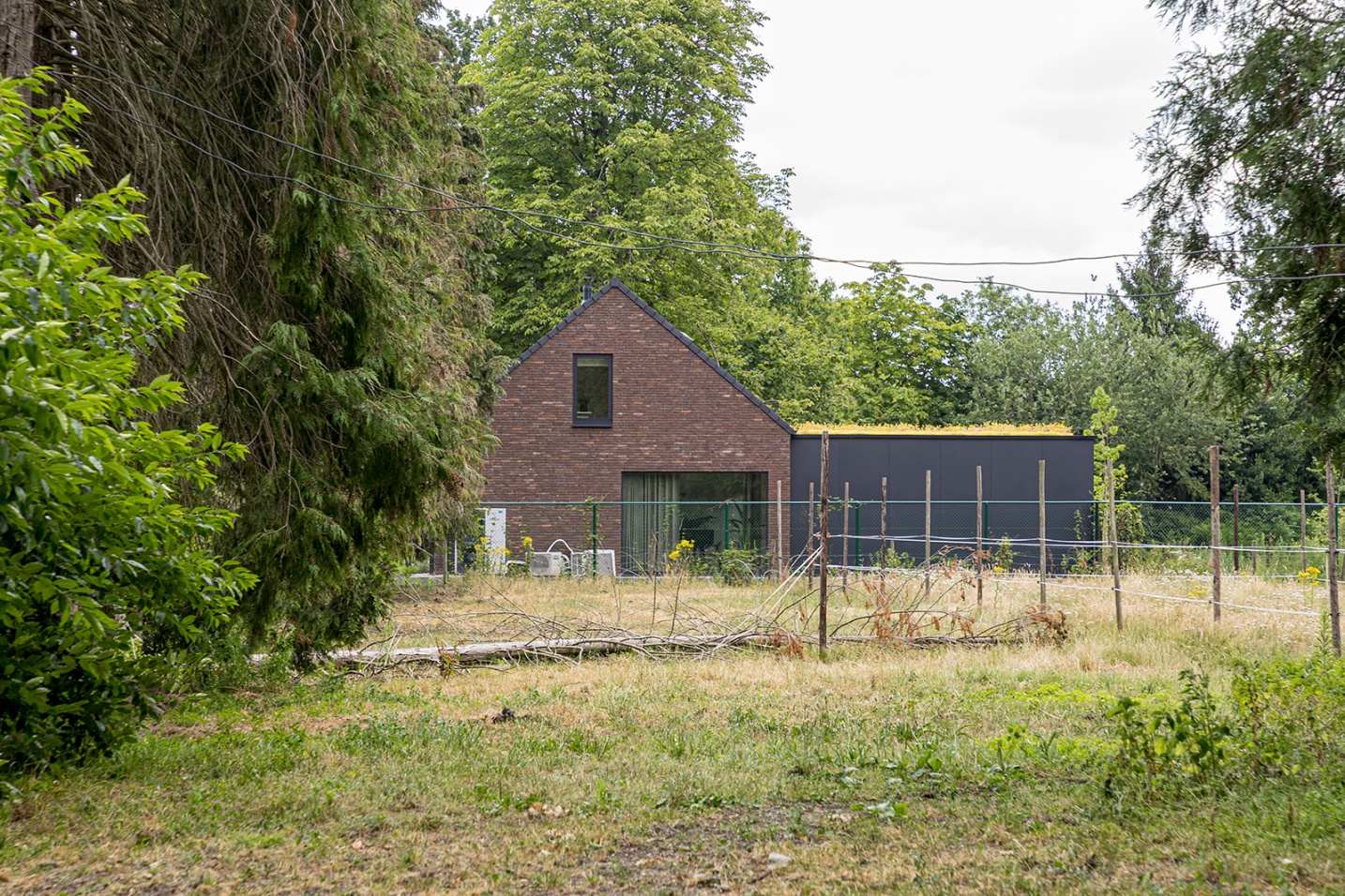 close out foto modern architect gevel sfeervol beeld in de natuur. open gevoel